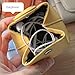 Mini Lychee Pattern Coin Purse, Leather Purses for Women, Coin Pouch Earphone Storage Bag with Key Buckle (Yellow)