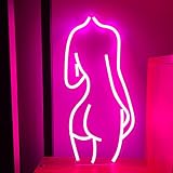 Lady Neon Sign LED Night Lights Wall Decor Pink USB Acrylic Connected Decorative Sign for Bedroom Ma
