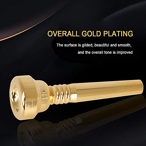 17C Trumpet dezirZJjx 17C Size Professional Brass Trumpet Mouthpiece Musical Instrument Accessory - Golden
