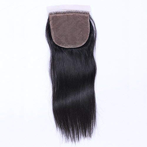 Beata Hair Free Part Silk Closure Straight 4x4inch Silk Base Top Closure 130% Density 8A Virgin Brazilian Hair Natural Color (14inch)