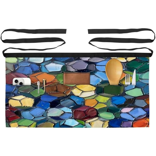 Tablier court de chef motif football pour nettoyage maison et pâtisserie