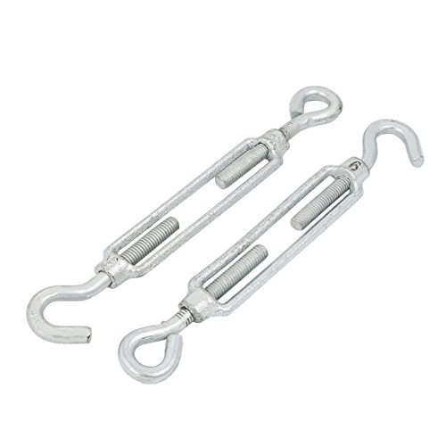 Aexit tensor de metal de 140mm con gancho a ojal tono plateado 2 piezas miniatura 1