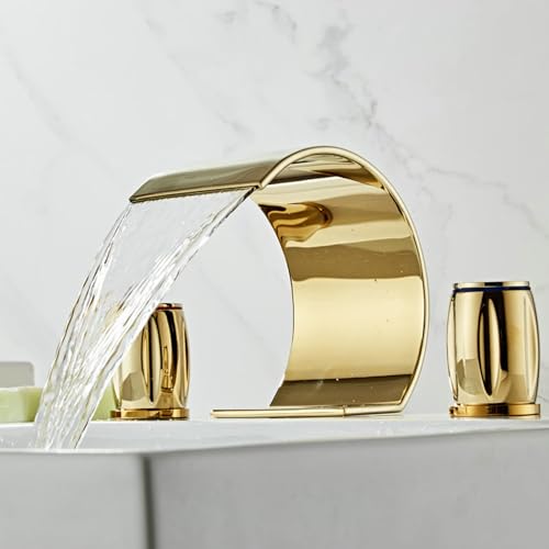 Robinet de salle de bain à 3 trous LWX anti-trace avec double commande d'eau précise