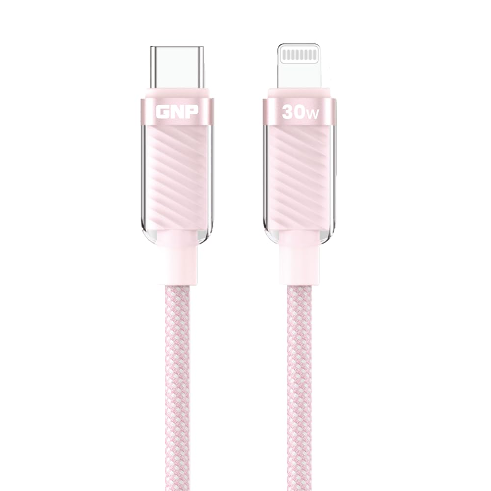 GNP Transparent TYPE-C To Lightning 1.2 Metre Pembe