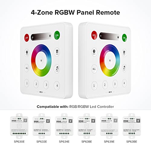Image of BTF-LIGHTING RC3 RF Wireless LED Dimmer Remote | Sensitive Touch Slide Panel, Wall-Mountable for FCOB COB SMD PWM or SPI RGB RGBW LED Strip Control Work with SP530E, SP630E