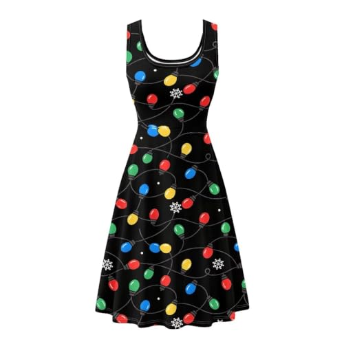Image of Women Stylish Tank Dresses Sleeveless Round Neck Midi Casual Dress with Pocket for Summer