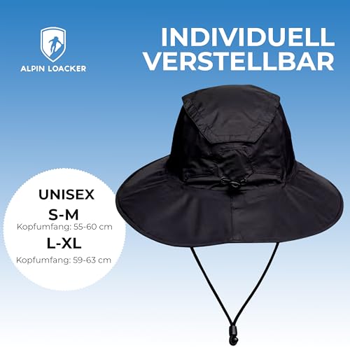 ALPIN LOACKER Wasserdichter Regenhut – Atmungsaktiver Outdoor Hut für Herren & Damen – Nachhaltiger Wanderhut aus 100% recyceltem Polyester – Perfekt für Camping, Trekking, Wandern & Alltag, S-M