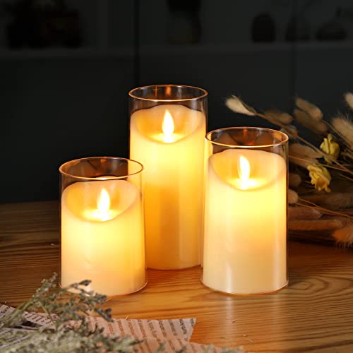 Dalang Flickering Flameless Led Candles With Remote Control And Timer, Ideal For Halloween, Christmas,Partty And Home Decor,Gifs For Wife,Mother,Friend,3D Wick, Set Of 3 (Ivory Dx567 H) #TOP1