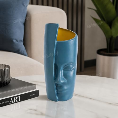 Image of Divyakosh Flower Vase Show Pieces for Home Decor Living Room Gifts Empty Plastic Vase's Decorative Modern Face Pot Decorative Items for Living Room| 31 cm (Vase only)