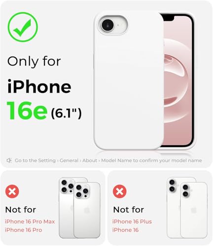 Image of DIZORO Compatible iPhone 17e / iPhone 16e Case,Compatible with MagSafe, Non Yellow Military-Grade Drop Protection & Hard PC Back Cover Slim Transparent Anti-Scratch Shockproof Phone Case - White