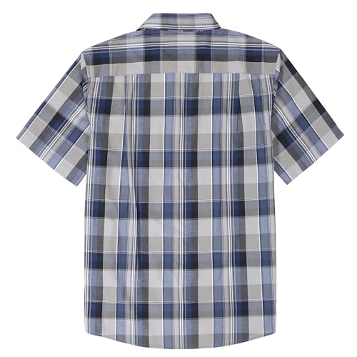 Image of Dubinik Mens Short Sleeve Button Down Shirts Soft Breathable Summer Vintage Regular Fit Lightweight Men's Casual Shirt