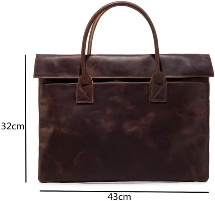 Handmade Men's Handbags Japanese And Korean Leather Handbags Business Cattle Leisure Briefcase