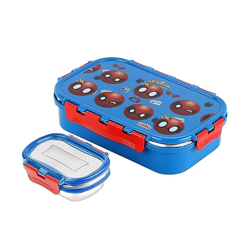 CELLO Fun Food Big | 100% Food Grade | Leak Proof and Break Resistant | 2 Containers Lunch Box, 1024 ml, Blue CELLO Fun Food Big | 100% Food Grade | Leak Proof and Break Resistant | 2 Containers Lunch Box, 1024 ml, Blue