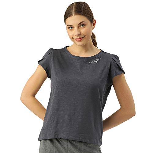 Image of Enamor Women's Solid Relaxed Fit T-Shirt