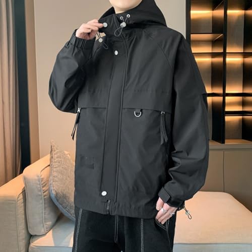 Veste à capuche pour hommes manteau ample style décontracté
