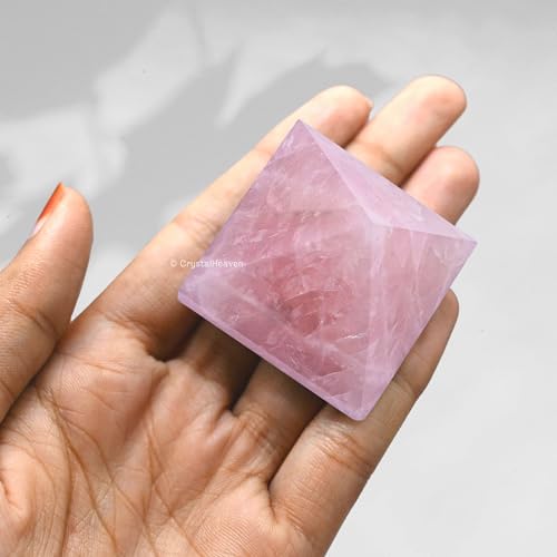 Image of Certified Rose Quartz Pyramid - 1.5 inch Inch Crystal Pyramid for Positive Energy, Vastu, Reiki, Feng Shui and Chakra Healing Energy Balancing