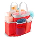 7 Pocket Shower Caddy Tote, Pink - Keep your shower essentials within easy reach. Shower caddies are perfect for college dorms, gym, shower, swimming and travel. Mesh allows water to drain easily.