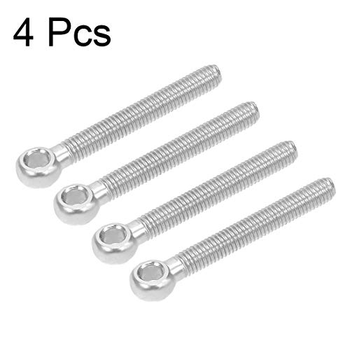 Image of uxcell M5 x 40mm 304 Stainless Steel Machine Shoulder Lift Eye Bolt Rigging 4pcs