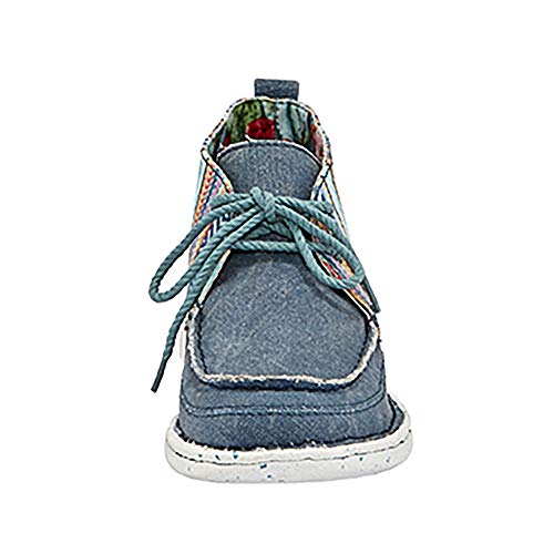 Justin Boots Womens Breezy Southwest Moc Toe Chukka Casual Boots Ankle - Blue - Size 11 B2