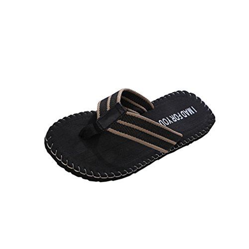 Zapatillas de Casa para Hombre ?? Yesmile Zapatos de Verano de Hombre con Patrón del Alfabeto Chanclas de Interior o al Aire Libre Sandalias de Casa de Baño (44, Negro)