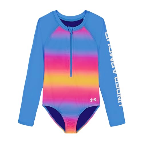 Image of Under Armour Girl's One-Piece Paddlesuit Swimsuit, UPF 50+ Sun Protection, Quick Drying Bathing Suit