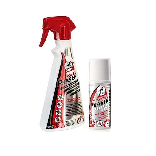 Leovet Power Phaser Horse Fly Spray 500ml and Leovet Power Phaser Roll On Pony/Horse Fly Repellent 75ml | Pack of 2