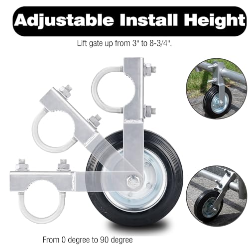 Image of Heavy Duty Farm Gate Helper Wheels - 6 Inch, 1-5 /8 inch to 2 inch Frame, Silver - 2 Pcs