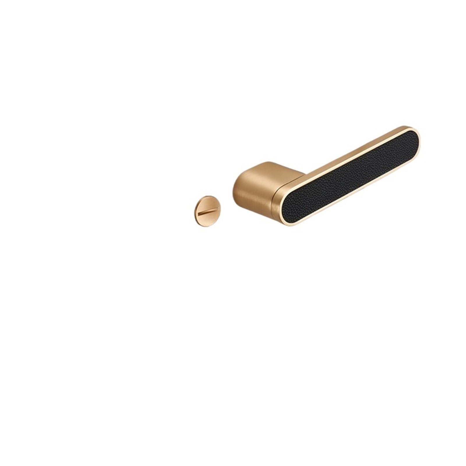 Minimalist Leather Ecological Door Lock Indoor Bedroom Door Lock Magnetic Silent Silent Light Luxury Wooden Door Lock with Leather Door Handle(C Magnetic 35-50mm Type Without Key)
