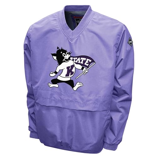 2Bhip NCAA Kansas State Wildcat Adult Lightweight V-Neck Windbreaker Wind Shirt Pullover Jacket For Men