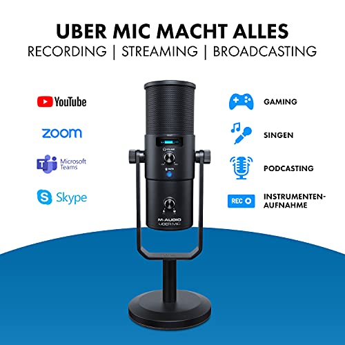M-Audio Uber Mic - USB Kondensator Mikrofon für Gaming, Streaming, Podcast, Studioaufnahmen, mit 4 Richtcharakteristiken… – Bild 7