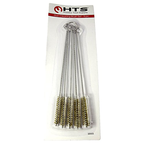HTS 101G5 5 Pc 7.5\" Brass Wire Bristle Tobacco Pipe/Gun Cleaning Brush Set - Thumbnail 2