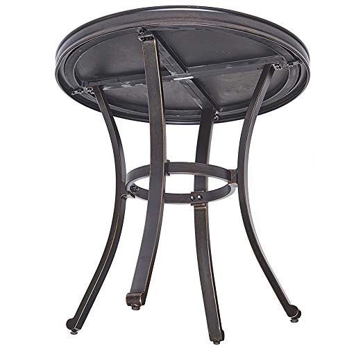 Dali Handmade Dining Table Contemporary Round A Tile-Top Design With Heavy-Duty Aluminum Frame 28" Dia X 28.6" Height #TOP4