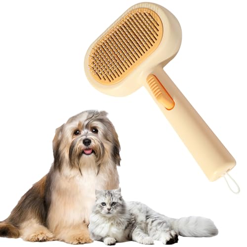 Spazzola per Cani e Gatti, Spazzola Autopulente per la Toelettatura del Gatto Pelo Lungo e Corto, Pettine per la Rimozione Di Peli Sciolti e Sporco, Pettine Massaggiante per Animali Domestici