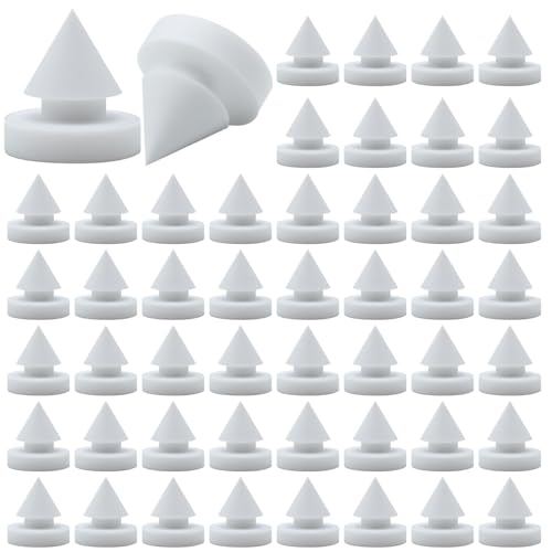 50 Pcs Rubber Door Silencer 1/2 Inch Diameter Anti Collision Silencer for Door Frame Door Slam Preventer Metal Door Slam Silencer Hinge Outlet Door Silencers for Metal Door Frame White