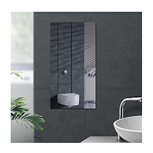 Jiayaus 60 X 40 Pegatinas De Pared De Espejo Suave Flexible No Cristal DIY Puerta Autoadhesiva Impermeable Espejo De PláStico Espejo Cuerpo Azulejos para El Hogar Sala Dormitorio Cover