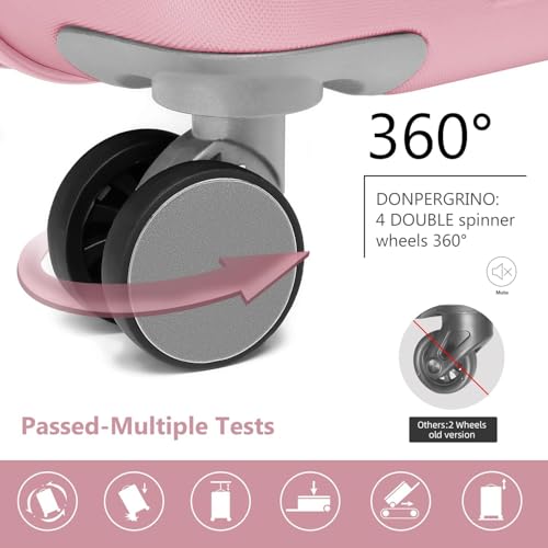 Luggage Sets 6 Piece with Duffel Bags, Hardside Expandable Suitcases with Spinner Wheels TSA Lock, Pink3