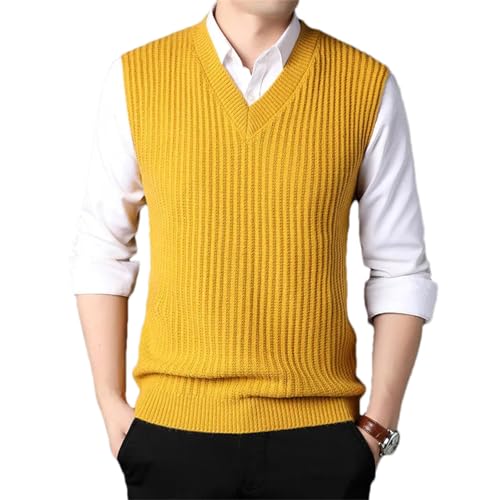 Men's Fashion V-Neck Knit Pullover Sweater Vest - Street Striped Sleeveless Casual Men's Clothing