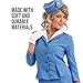 fun shack Flight Attendant Costume Women Blue, Retro Airline Stewardess Outfit with Hat & Gloves X-Large