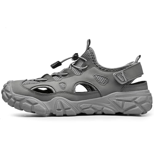 Mens Hiking Closed Toe Sandals Beach Water Shoes Men Waterproof Fisherman Leather Sport Saltwater Sandals2