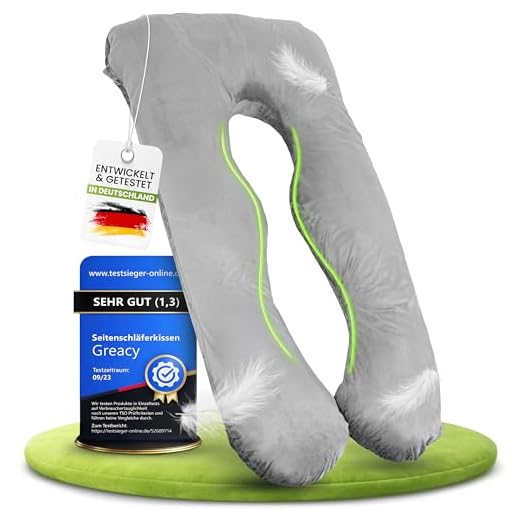 Greacy Seitenschläferkissen mit Bezug [waschbar - Flexible Füllung] Stillkissen XXL | Pregnancy Pillow | Kissen Schwangerschaft | Body Pillow | Schlafkissen Lesekissen | Schwangerschaftskissen