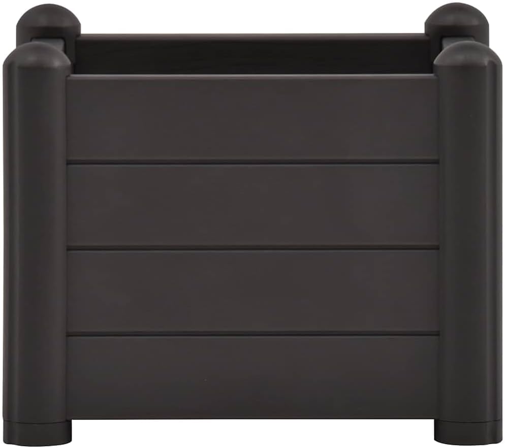 vidaXL Anthracite Garden Raised Bed| 16.9"x16.9"x13.8"| UV, Weather and Frost Resistant Polypropylene (PP) Material| Suitable for Indoor/Outdoor use | 70.9 gal Capacity