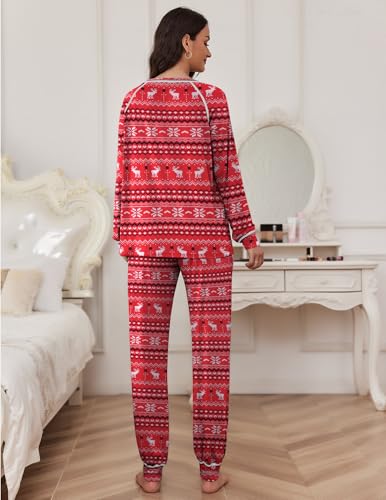 Image of Ekouaer Pajamas Set for Women Soft Comfy Pjs Sets Long Sleeve Sleepwear Loungewear S-XXL