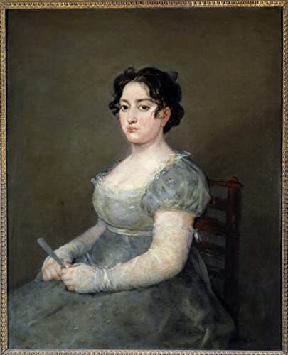Impression d'art mural premium La femme à l'éventail de Francisco De Goya 60x90cm