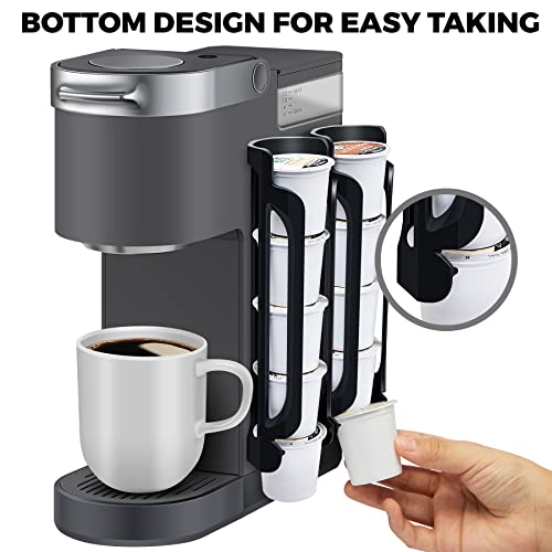 Kedofa K Cup Holder For Keurig- Coffee Pods Holder Side & Wall Mount Hanging- K-Cups Pods Organizer, K-Pod Storage Stands Rack- Save Kitchen Space- Black (2 Rows/For 10 K Cups) #TOP1