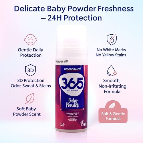 365 Baby Powder Antiperspirant Deodorant 3 oz miniatura 3