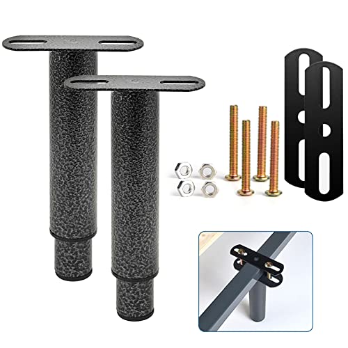 Pied De Lit, Pieds De Sommier, Lot De 2 Pied De Lit Liaison MéTal RéGlables En MéTal Pieds Pour Sommier, TrèS RéSistants Convient Pour Lattes Universel Sommier MéTal, Armoire, Canapé 18 à 33Cm (Gris) Cover