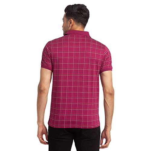 Image of Park Avenue Men's Pure Cotton Print Pattern Slim Fit Polo Collar Half Sleeve Casual T-Shirt