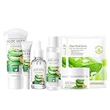 Skincare Gifts For Teenage Girls, Aloe Vera Skin Care Sets & Kits For Women Gifts, with Cleanser, Face Serum, Face Cream,Toner,Eye Cream,2PCS Mask for Hydrate Moisturize Skin（7Pcs）