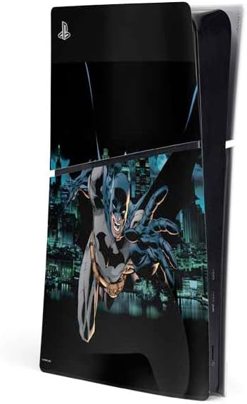Skinit Decal Gaming Skin Compatible with PS5 Slim Digital Edition Console - Officially Licensed DC Comics Batman Holding Batarang Art Design