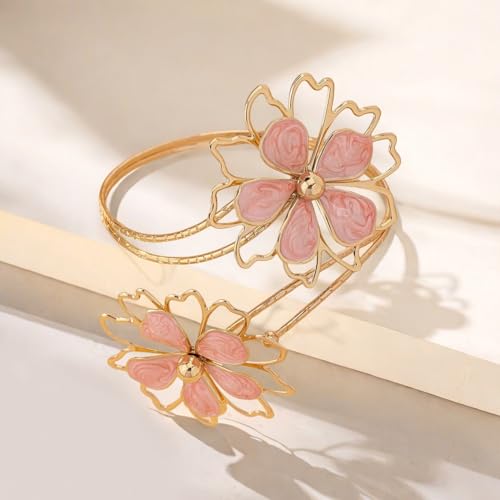 Colorful Flower Arm Cuff Bracelet for Women Boho Upper Arm Bangle Bracelet Holiday Summer Beach Jewelry Gifts2